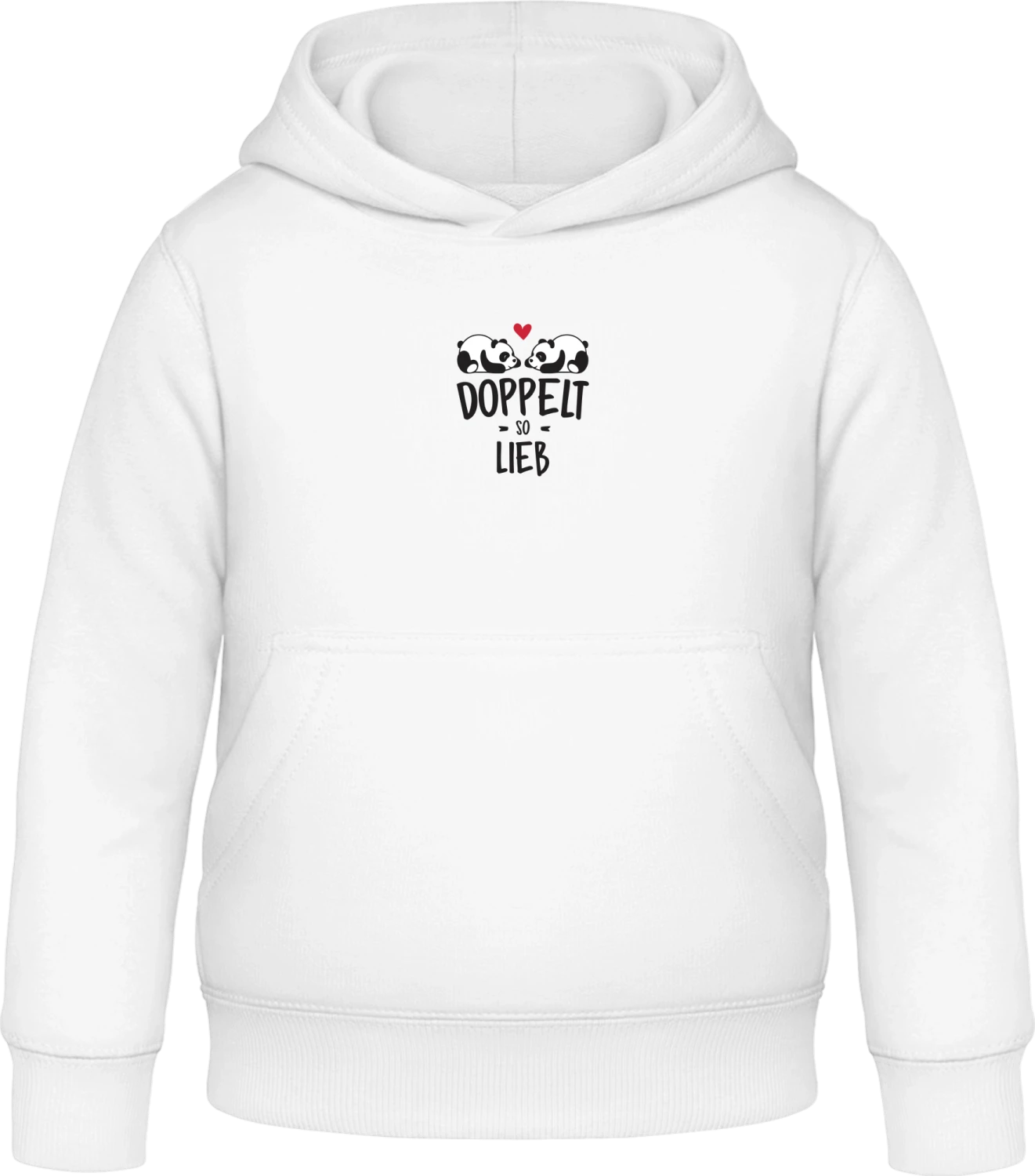 Doppel so lieb - Arctic white Awdis Hoodie Kids - Front