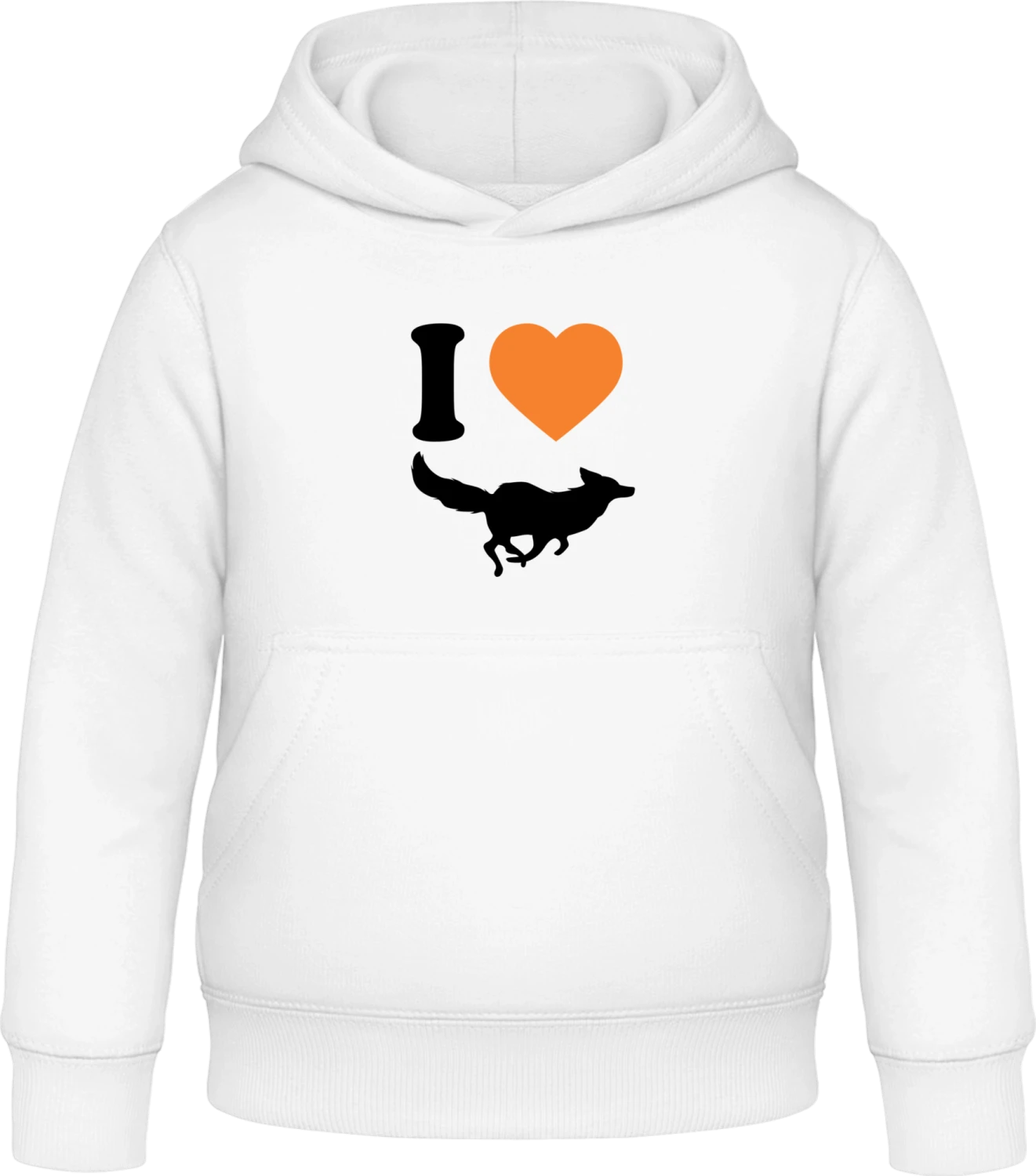 I Love Fox - Arctic white Awdis Hoodie Kids - Front