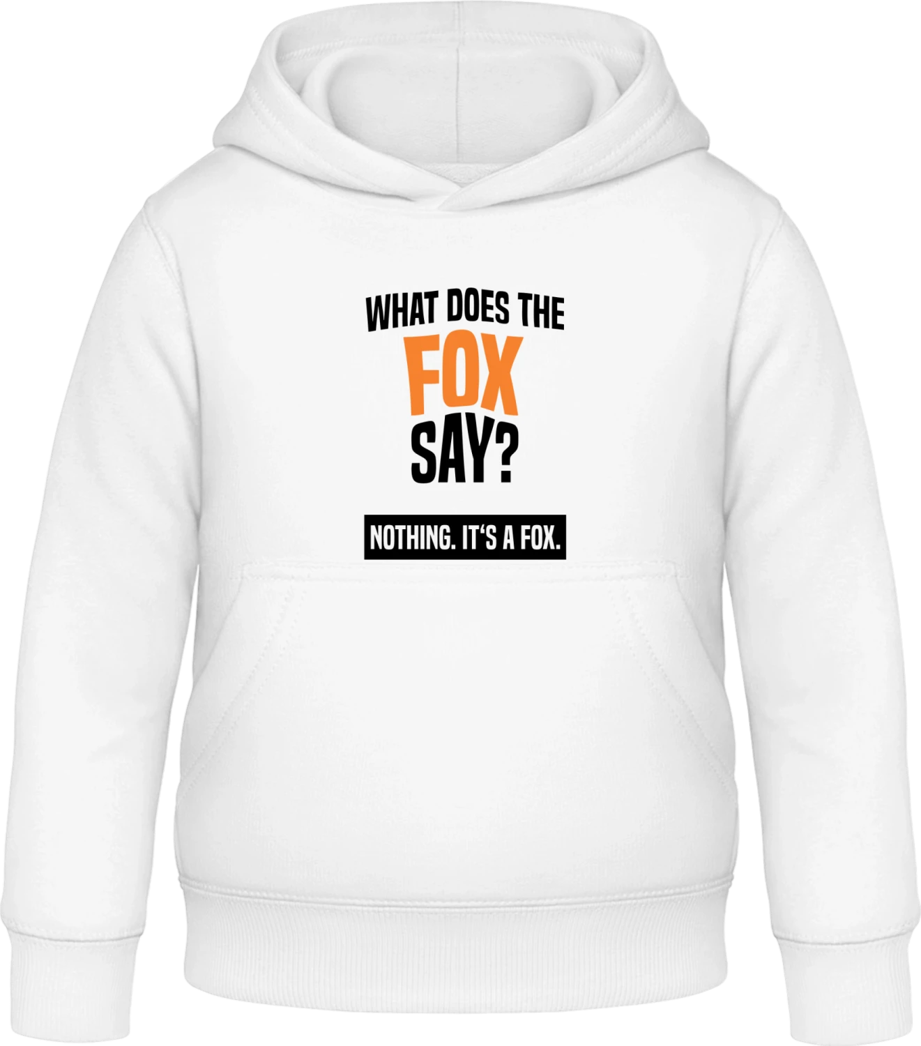 Fox Says Nothing - Arctic white Awdis Hoodie Kids - Front