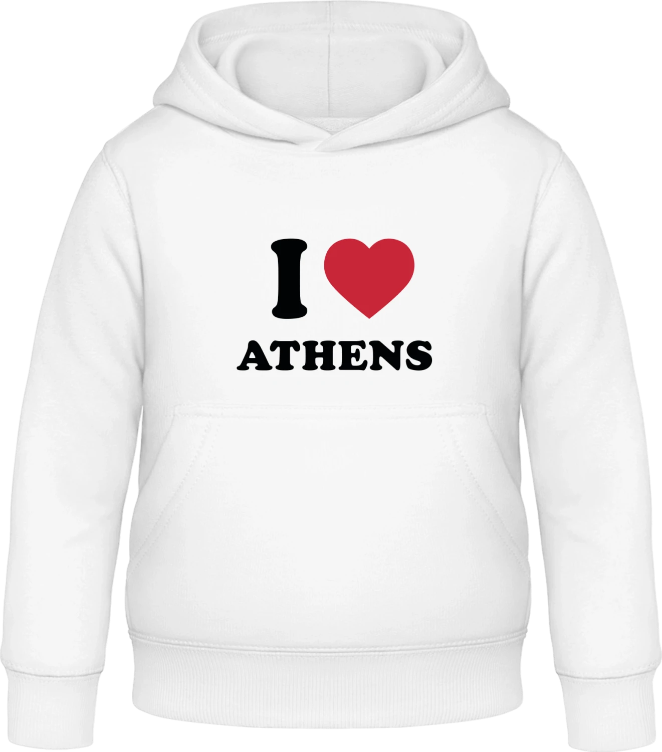 I Love Athens - Arctic white Awdis Hoodie Kids - Front