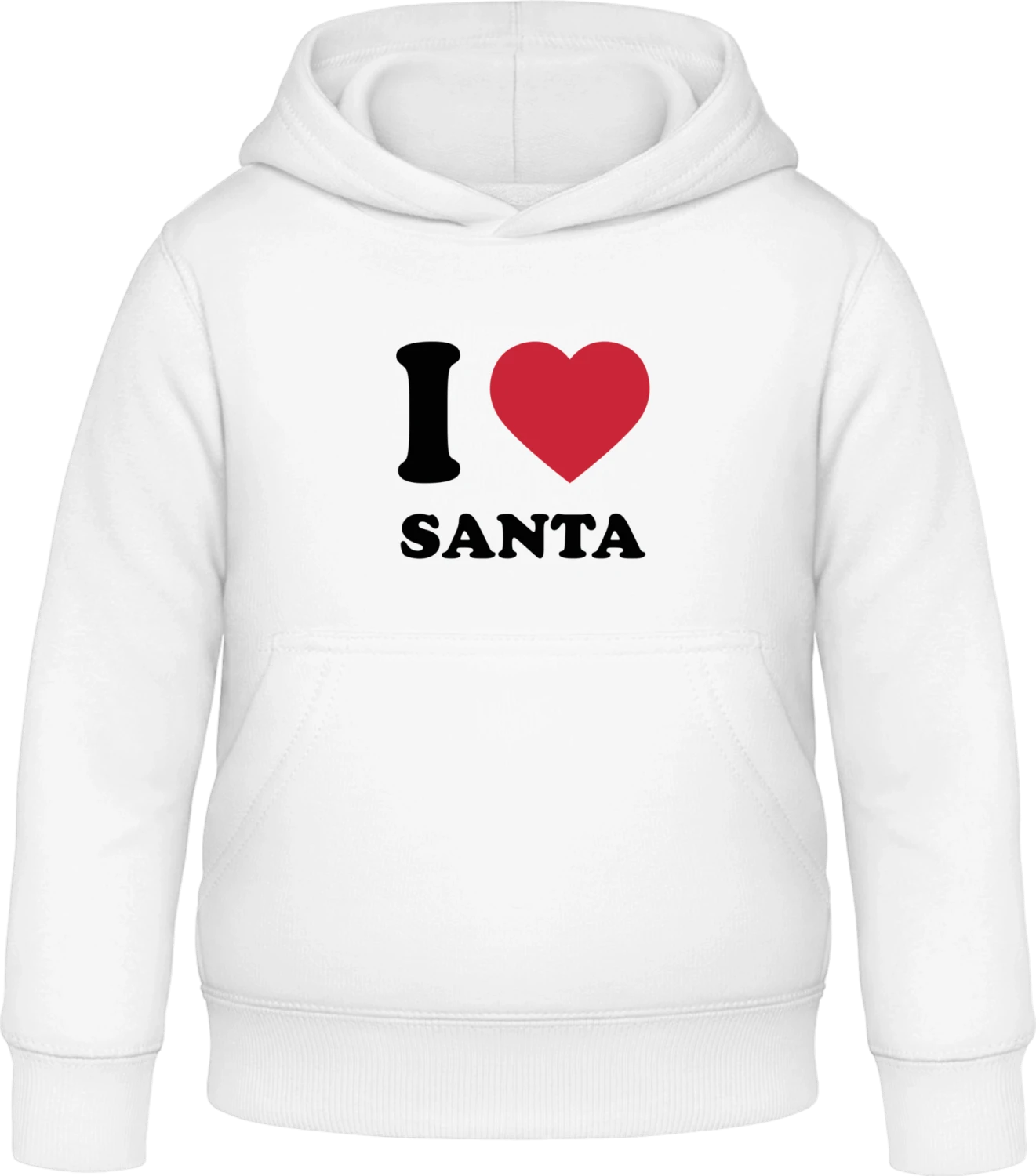 I Love Santa - Arctic white Awdis Hoodie Kids - Front