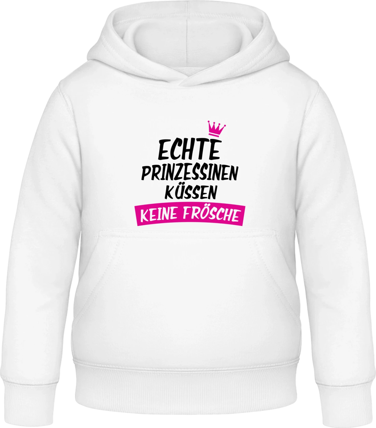 Echte Prinzessinen küssen keine Frösche - Arctic white Awdis Hoodie Kids - Front