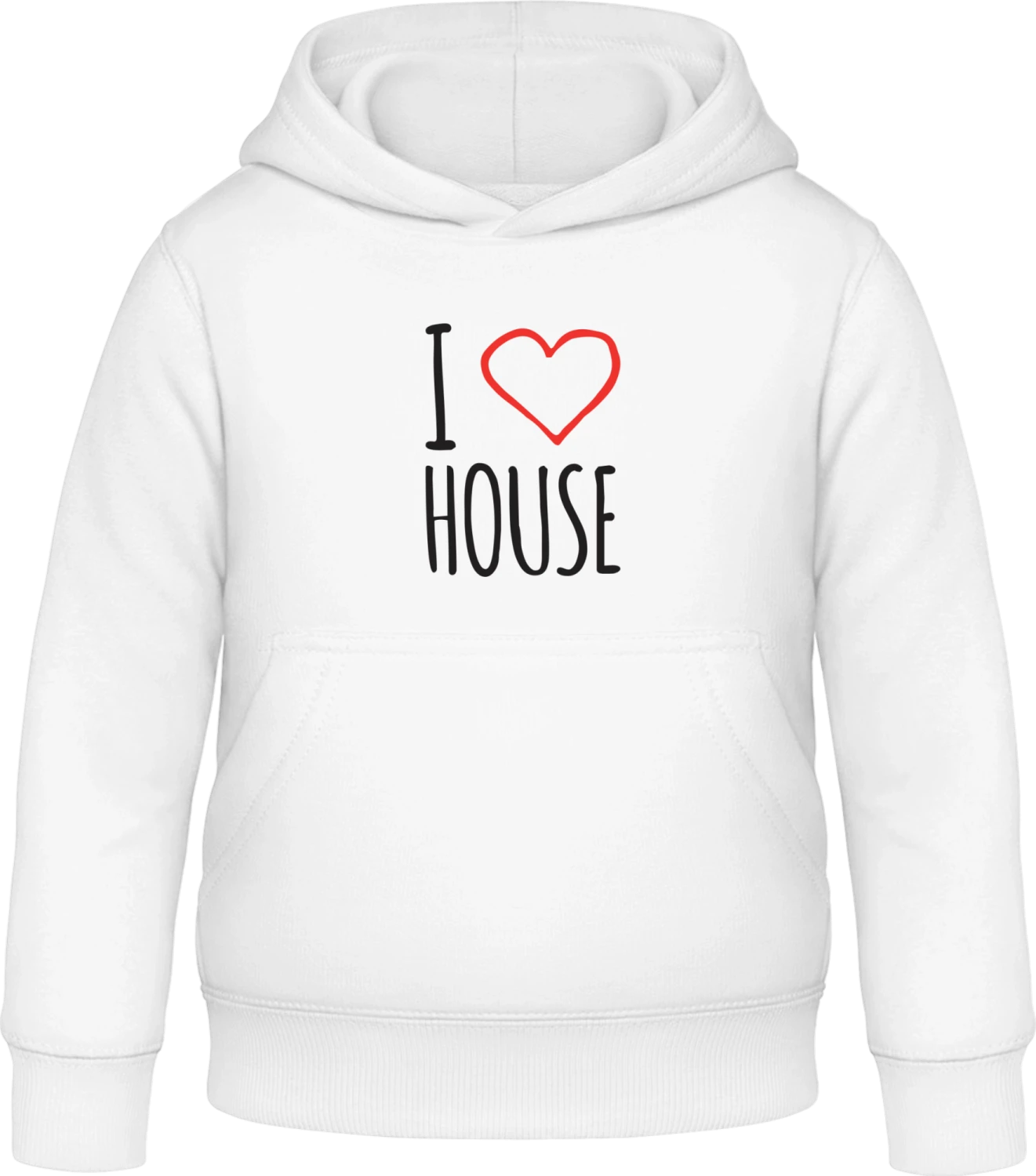 I Love House - Arctic white Awdis Hoodie Kids - Front