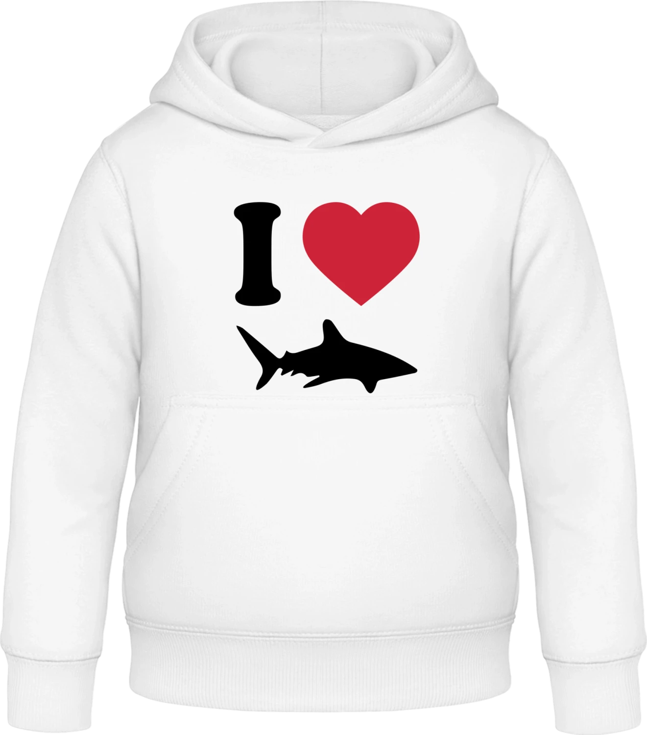 I Love Shark - Arctic white Awdis Hoodie Kids - Front