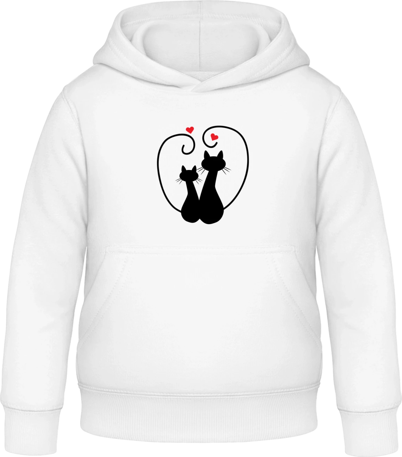 Silhouette Cats In Love - Arctic white Awdis Hoodie Kids - Front