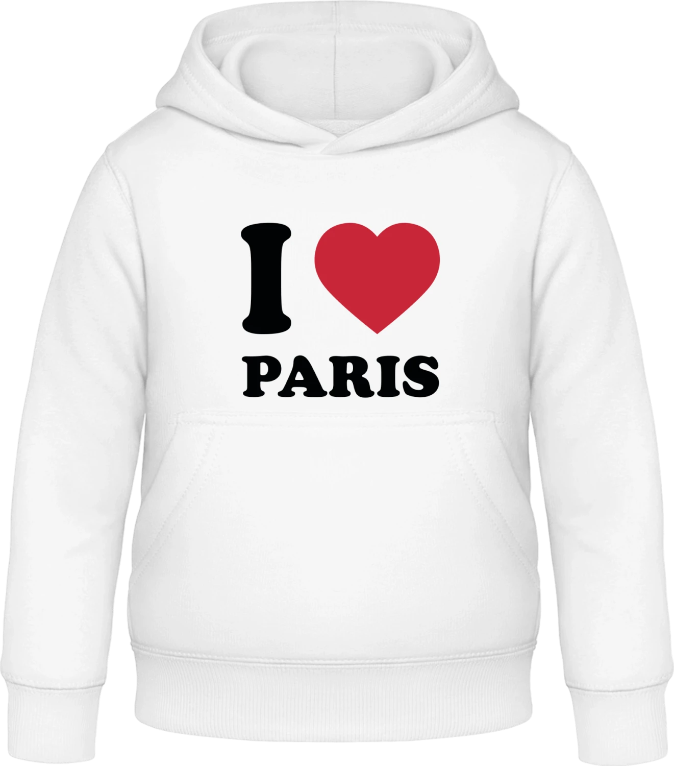 I Love Heart Paris - Arctic white Awdis Hoodie Kids - Front