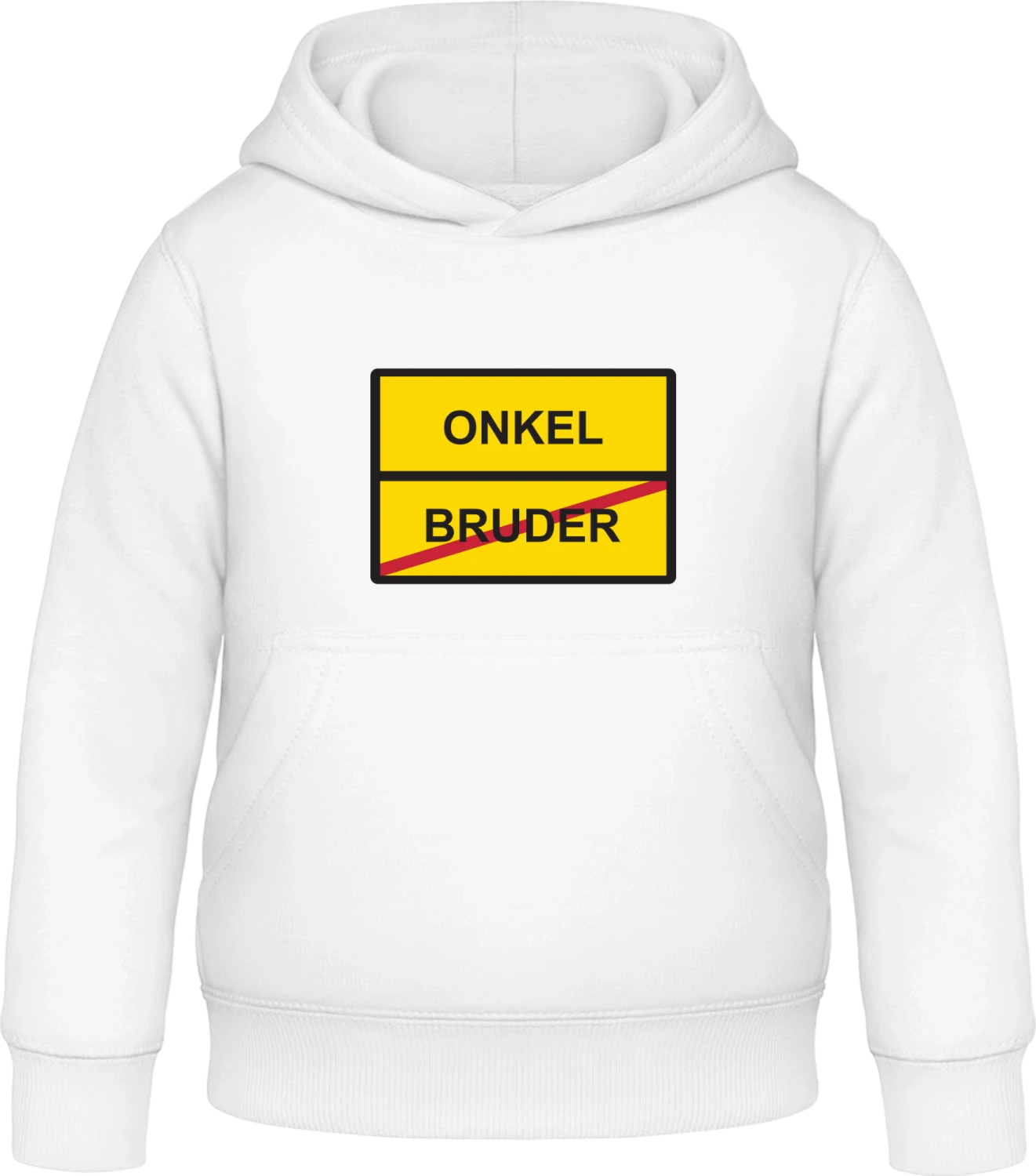 Ortsschild Bruder Onkel - Arctic white Awdis Hoodie Kids - Front