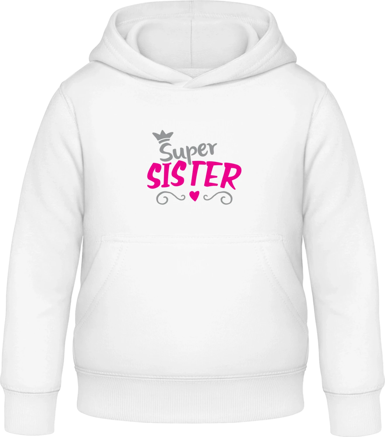 Super Sister Princess - Arctic white Awdis Hoodie Kids - Front