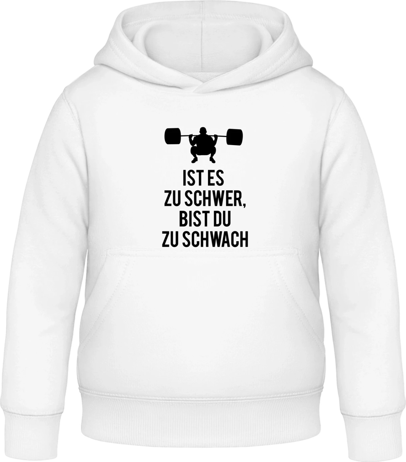 Ist es zu schwer bist du zu schwach - Arctic white Awdis Hoodie Kids - Front