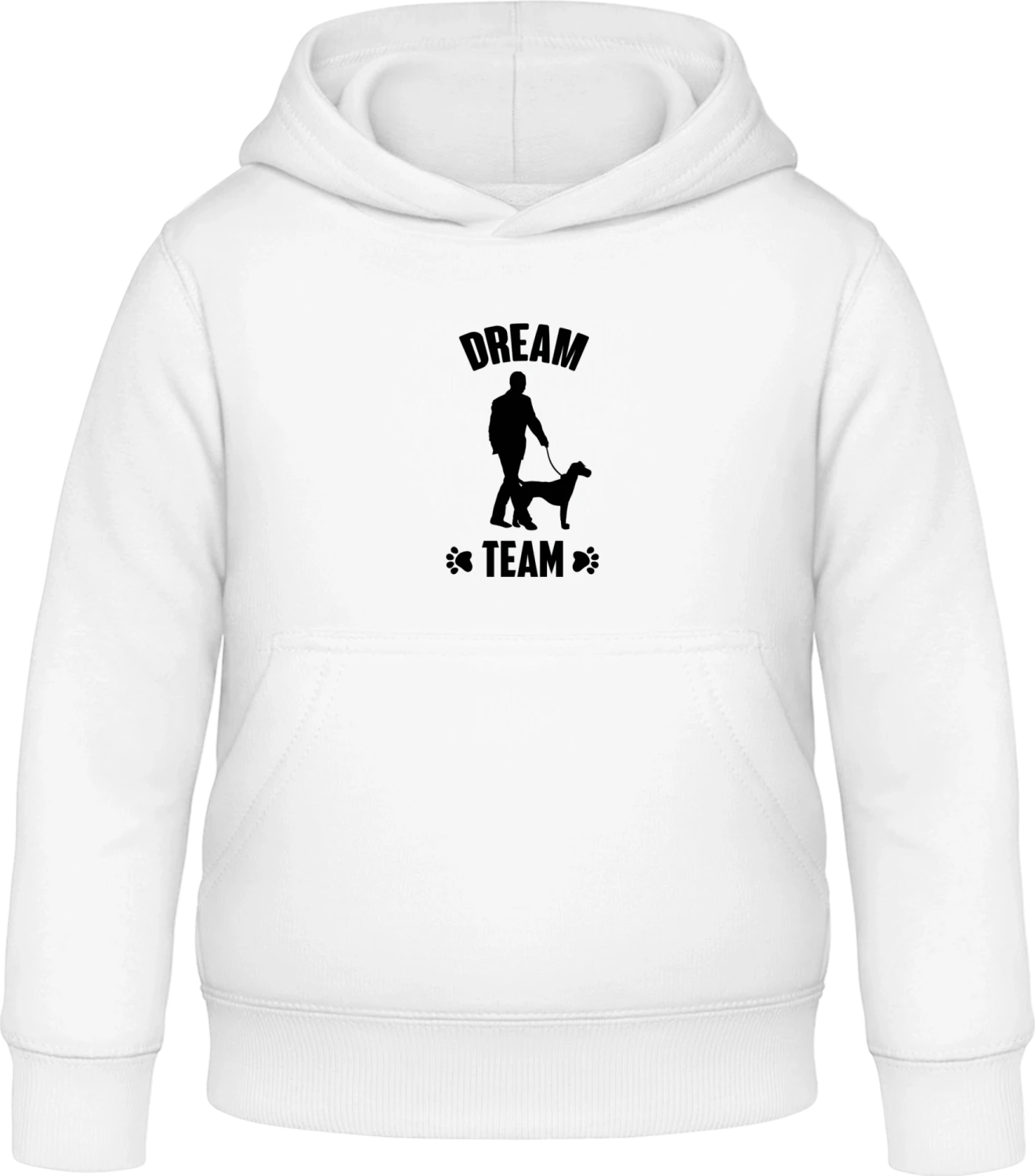 Dream Team Dog And Man - Arctic white Awdis Hoodie Kids - Front