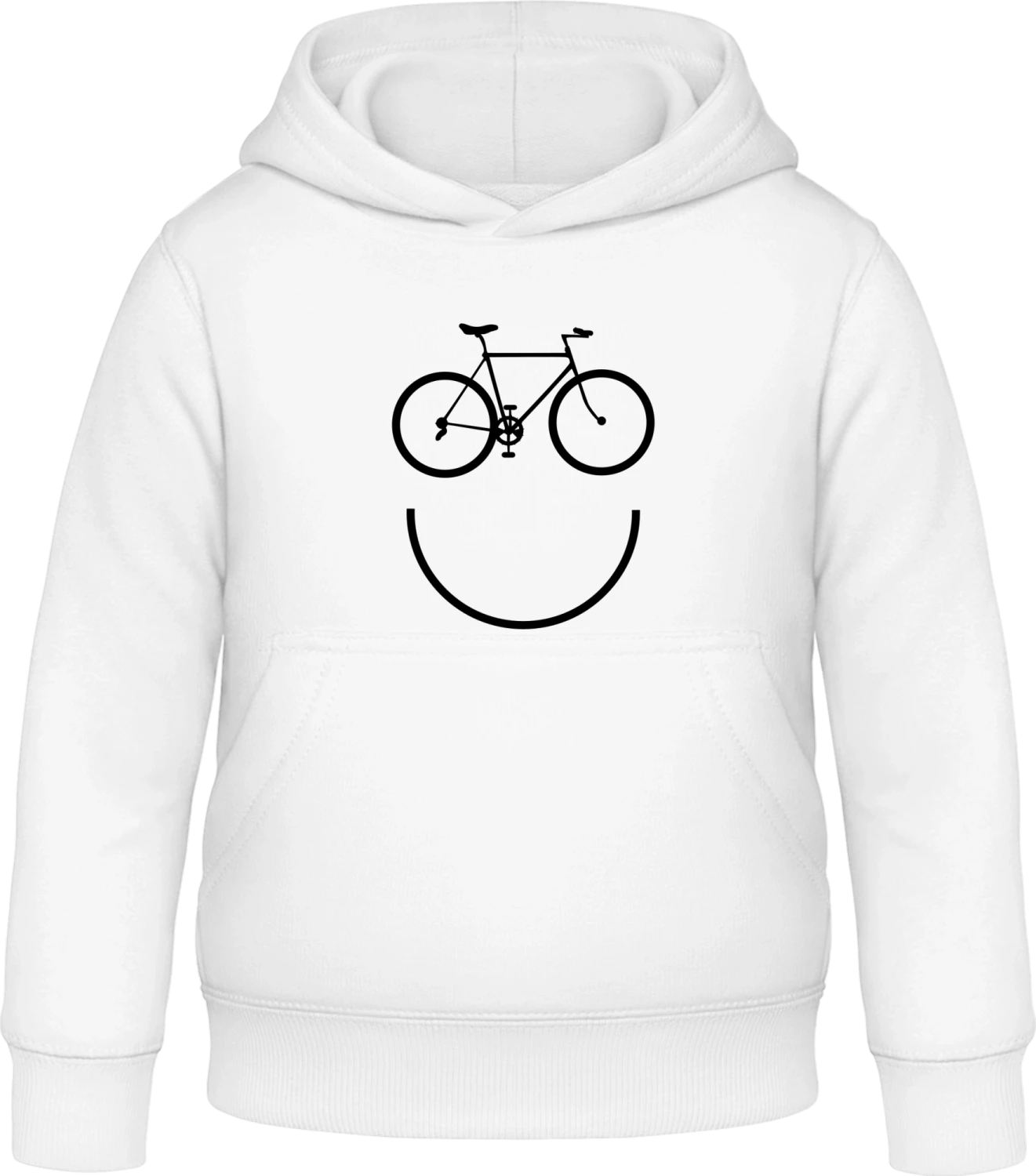 Cylist Smiley - Arctic white Awdis Hoodie Kids - Front