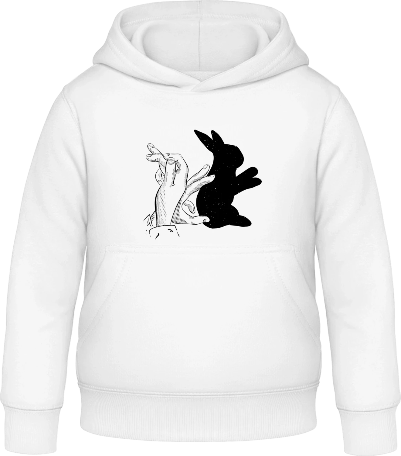 Rabbit Hand Shadow - Arctic white Awdis Hoodie Kids - Front