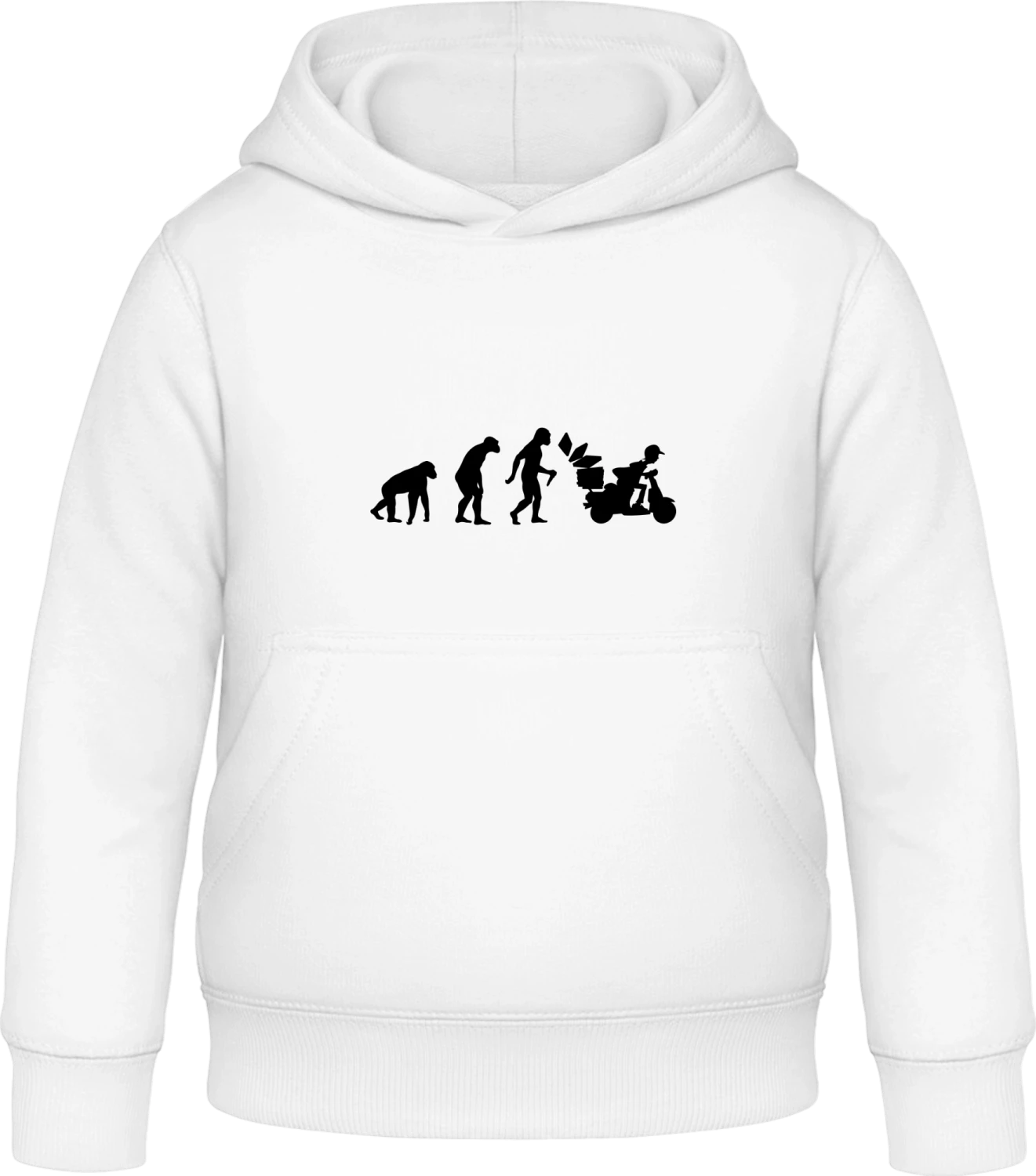 Pizza Delivery Man Evolution - Arctic white Awdis Hoodie Kids - Front