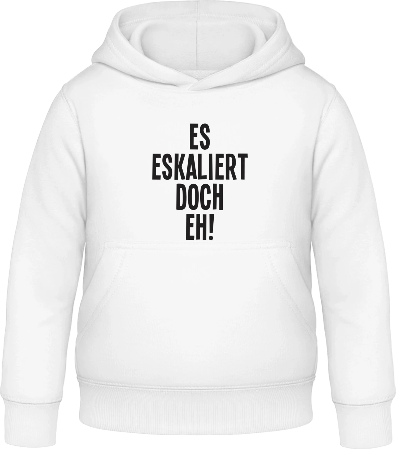 Es eskaliert doch eh - Arctic white Awdis Hoodie Kids - Front