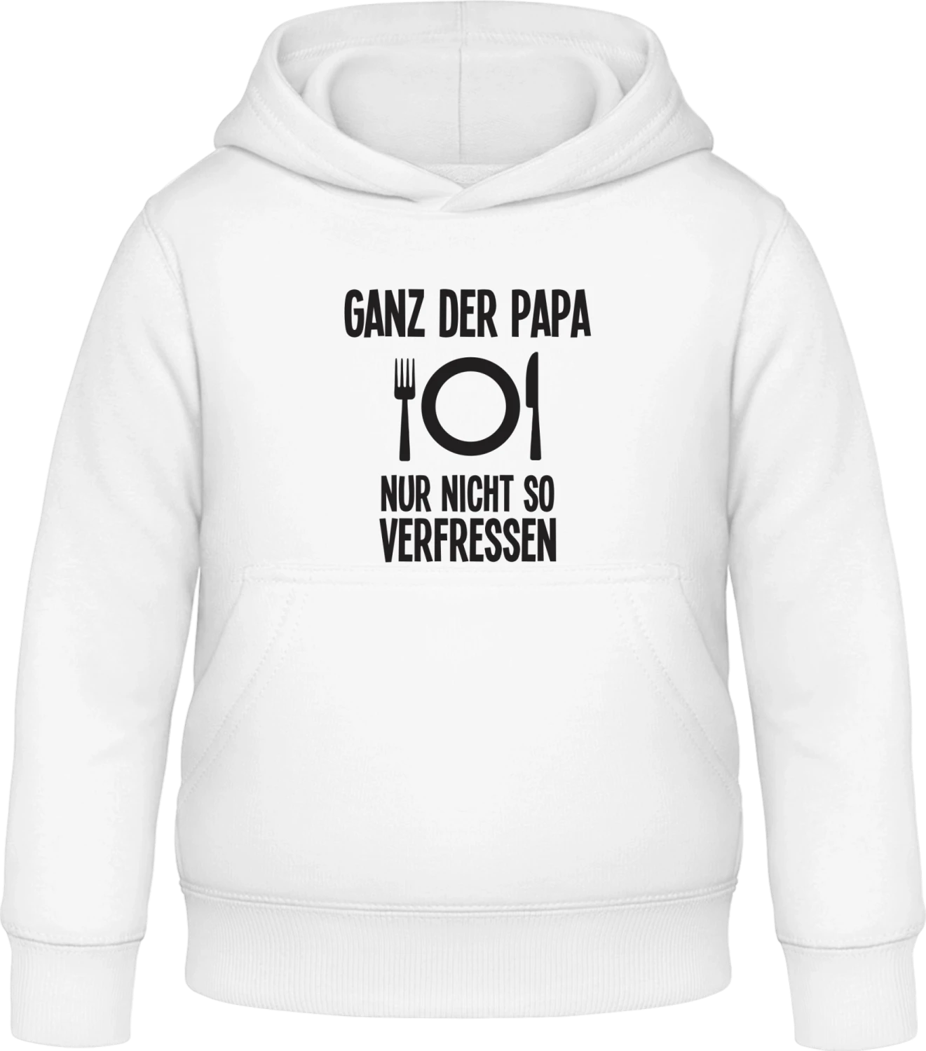 Ganz der Papa, nur nicht so verfressen - Arctic white Awdis Hoodie Kids - Front