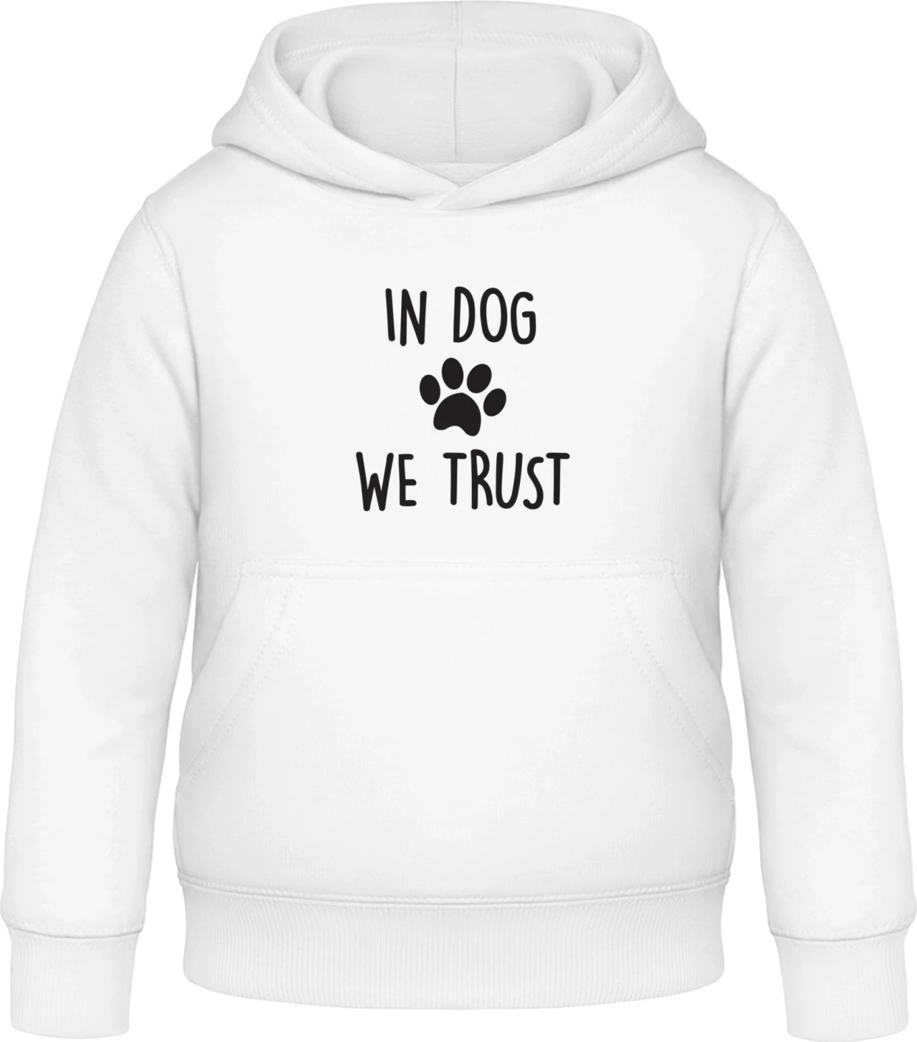 In Dog We Trust - Arctic white Awdis Hoodie Kids - Front