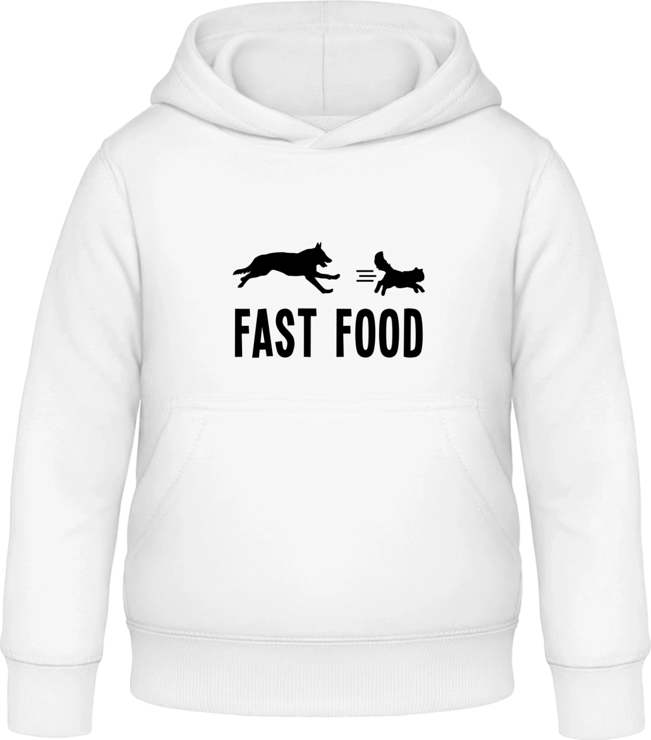 Fast Food Dog Cat - Arctic white Awdis Hoodie Kids - Front