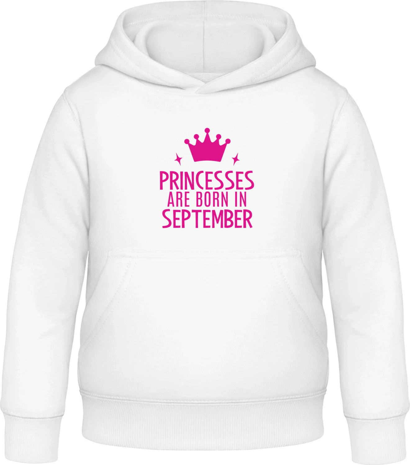 Princesses Are Born In September - Arctic white Awdis Hoodie Kids - Front