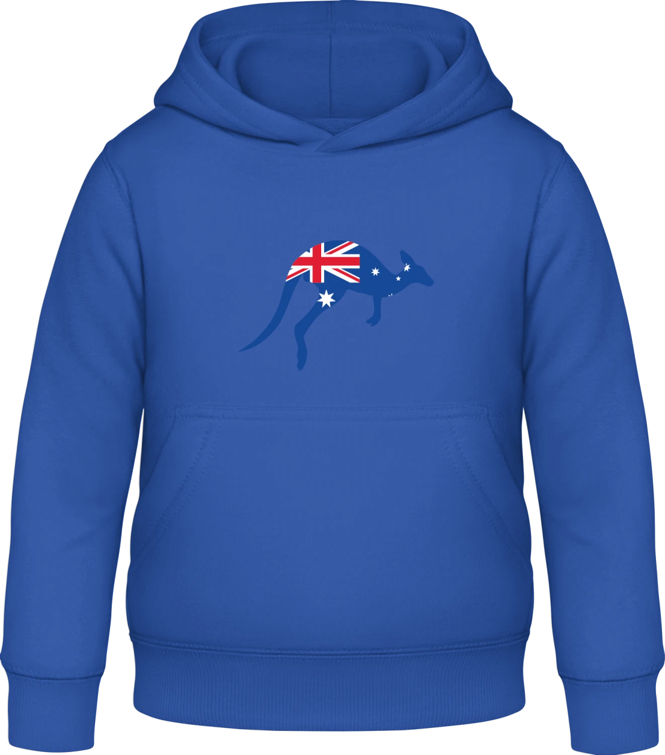 Kangaroo With Australian Flag - Royal blue Awdis Hoodie Kids - Front