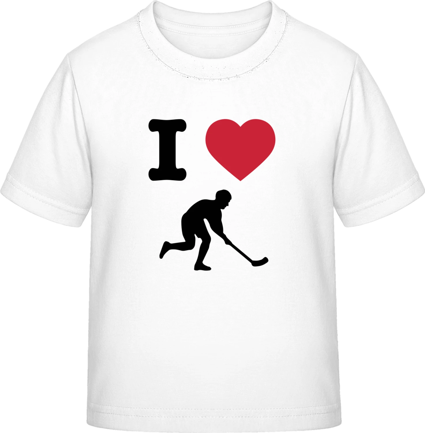 I Love Hockey - White Exact 190 Kids - Front