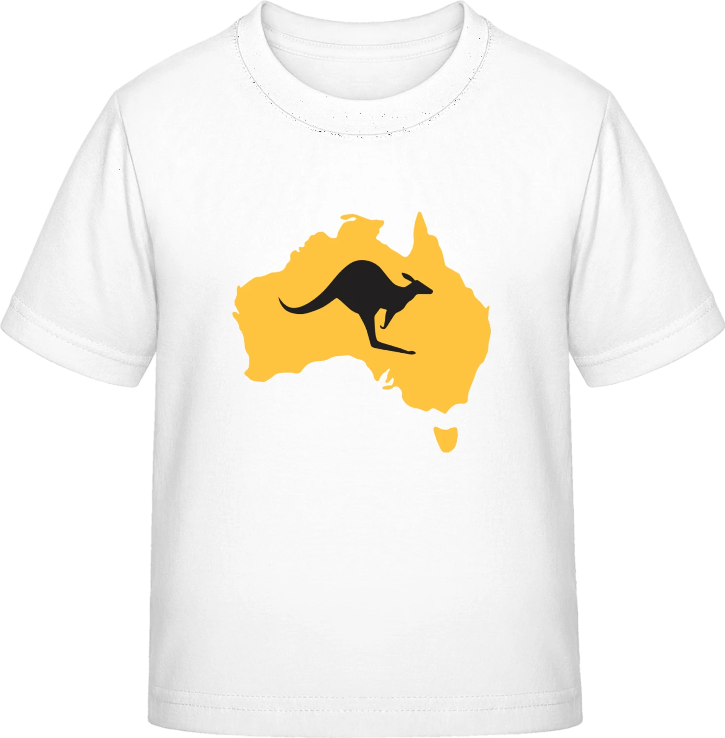 Australian Map with Kangaroo - White Exact 190 Kids - Front