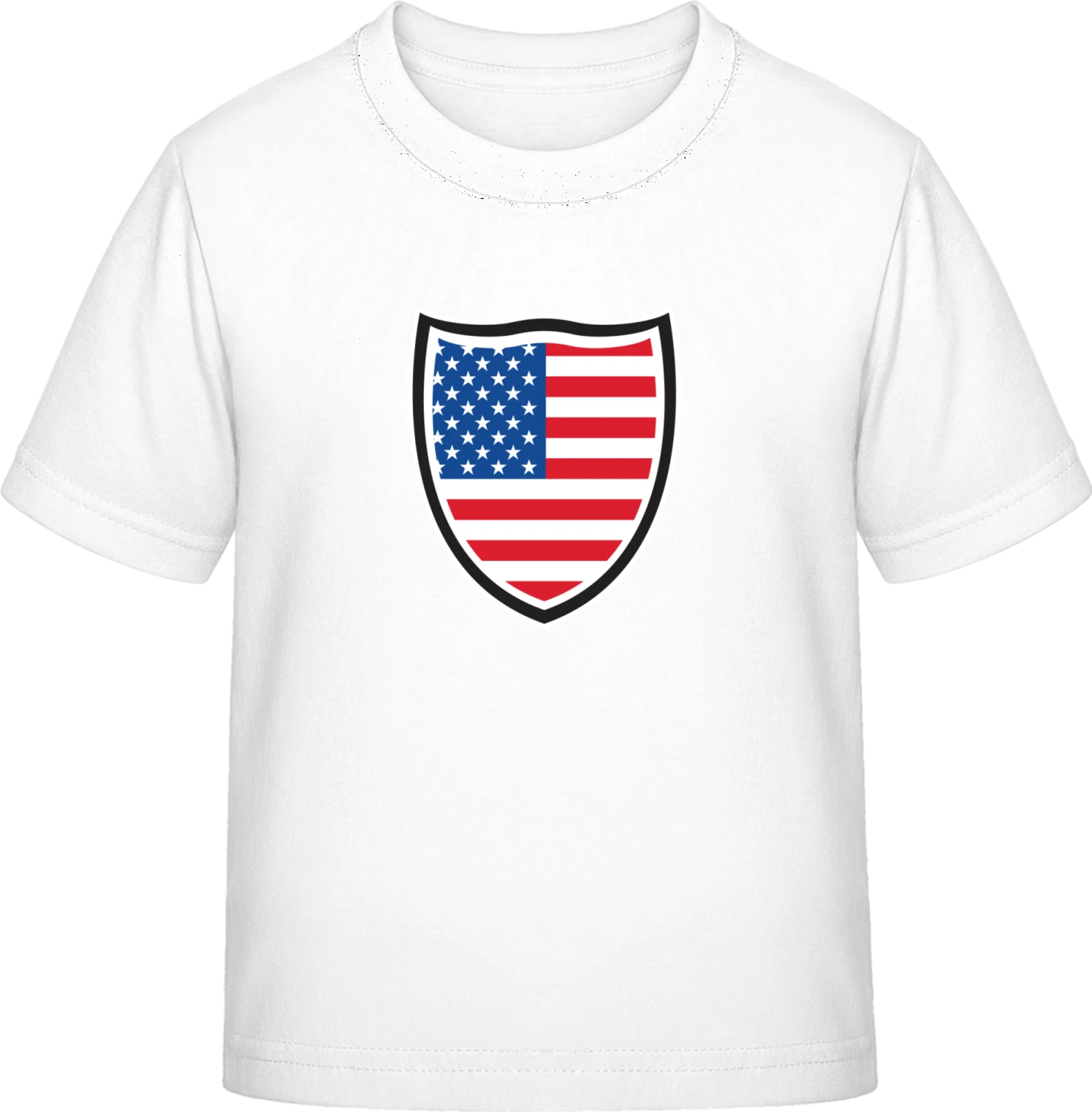 USA Shield Flag - White Exact 190 Kids - Front