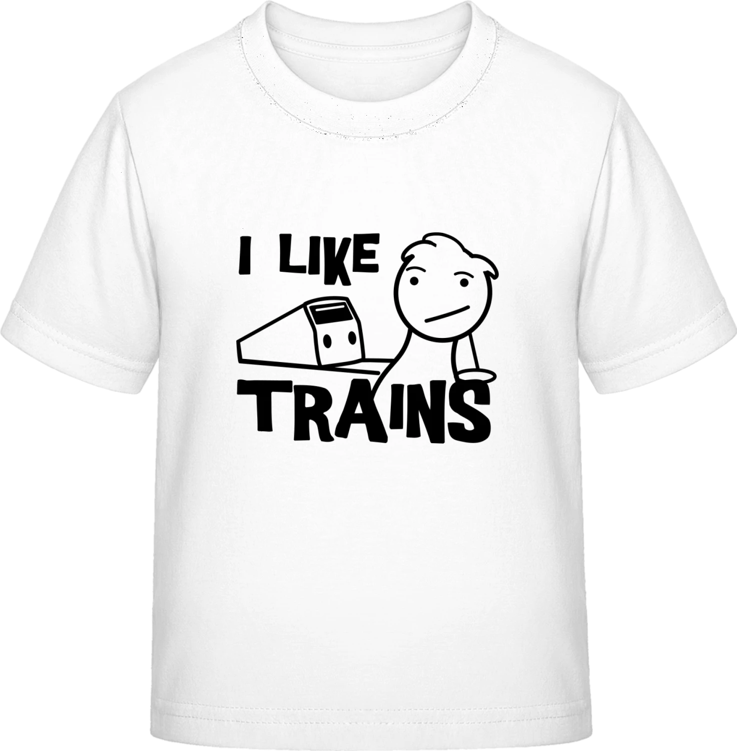 I Like Trains Meme - White Exact 190 Kids - Front