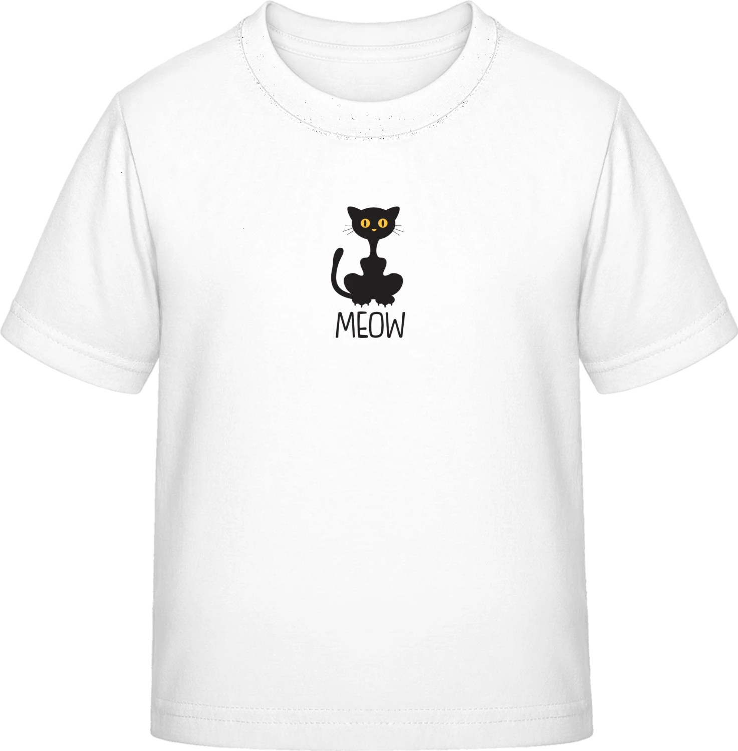 Black Cat Meow - White Exact 190 Kids - Front