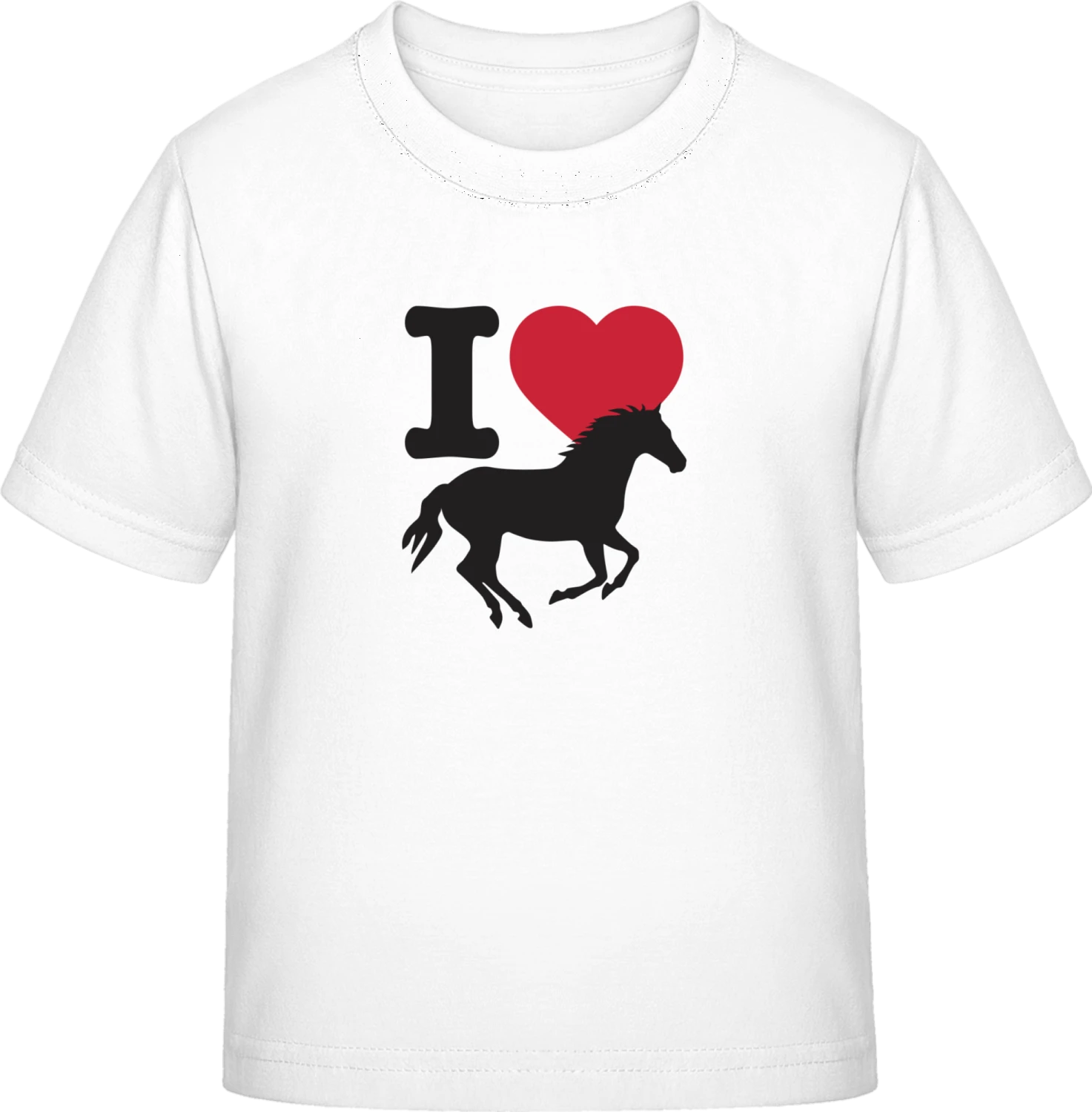 I Love Horses - White Exact 190 Kids - Front