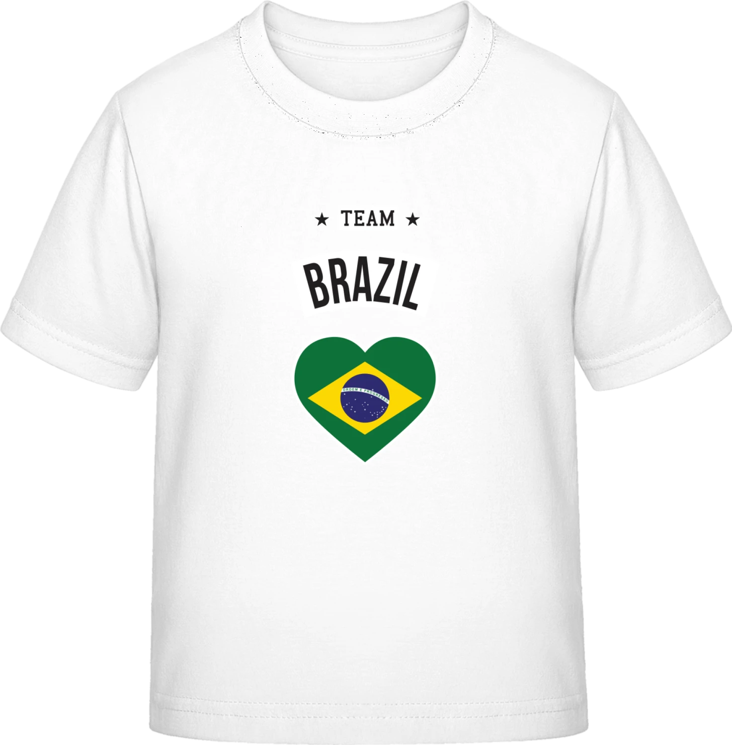 Team Brazil Heart - White Exact 190 Kids - Front