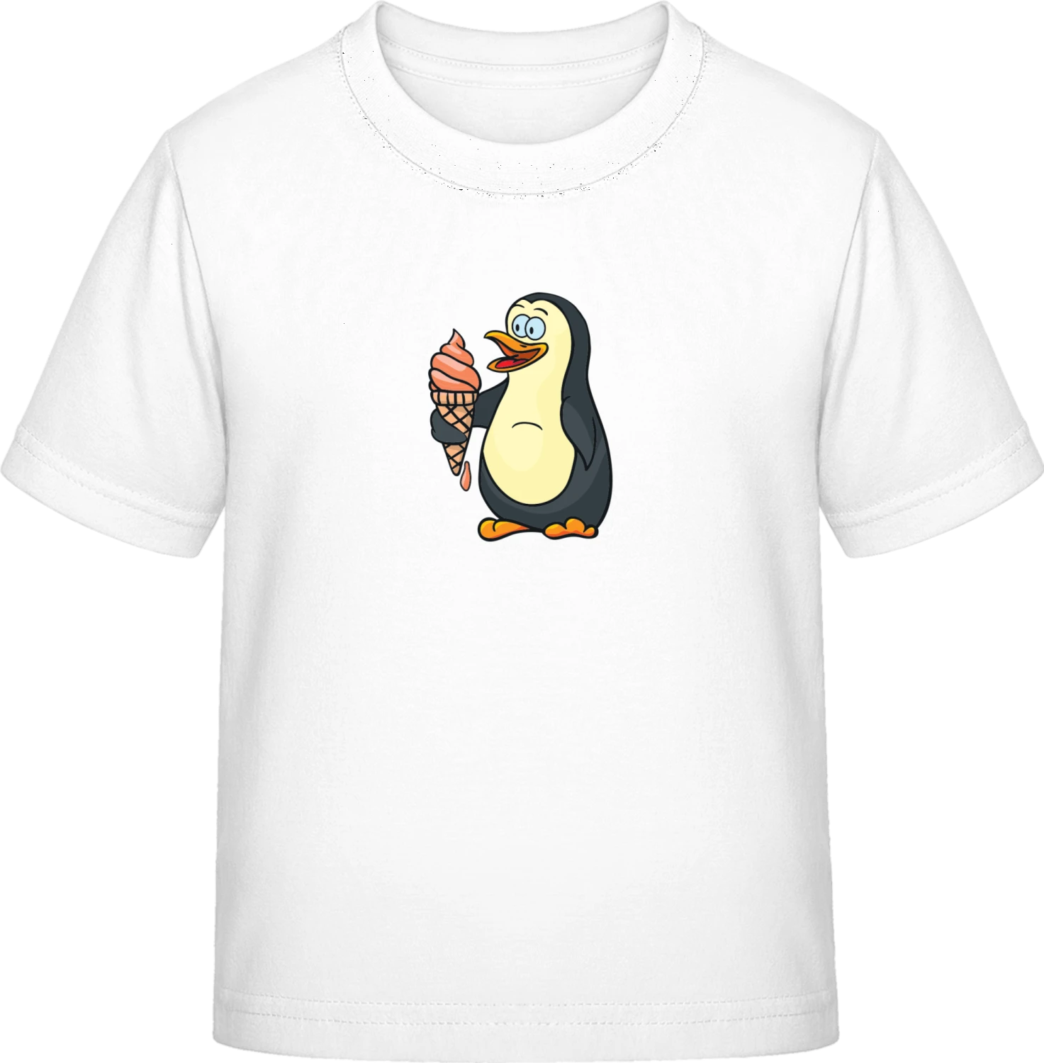 Penguin With Icecream - White Exact 190 Kids - Front