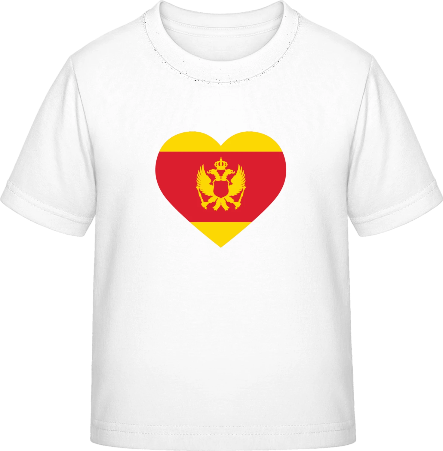 Montenegro Heart Flag - White Exact 190 Kids - Front