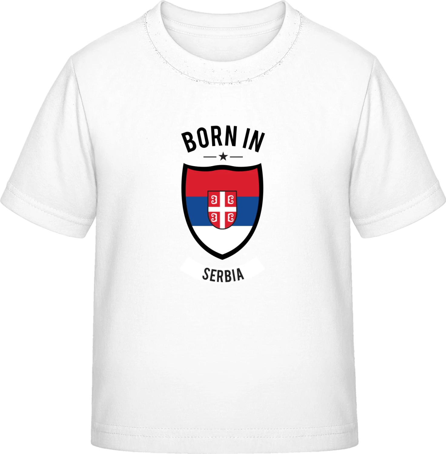 Born in Serbia - White Exact 190 Kids - Front