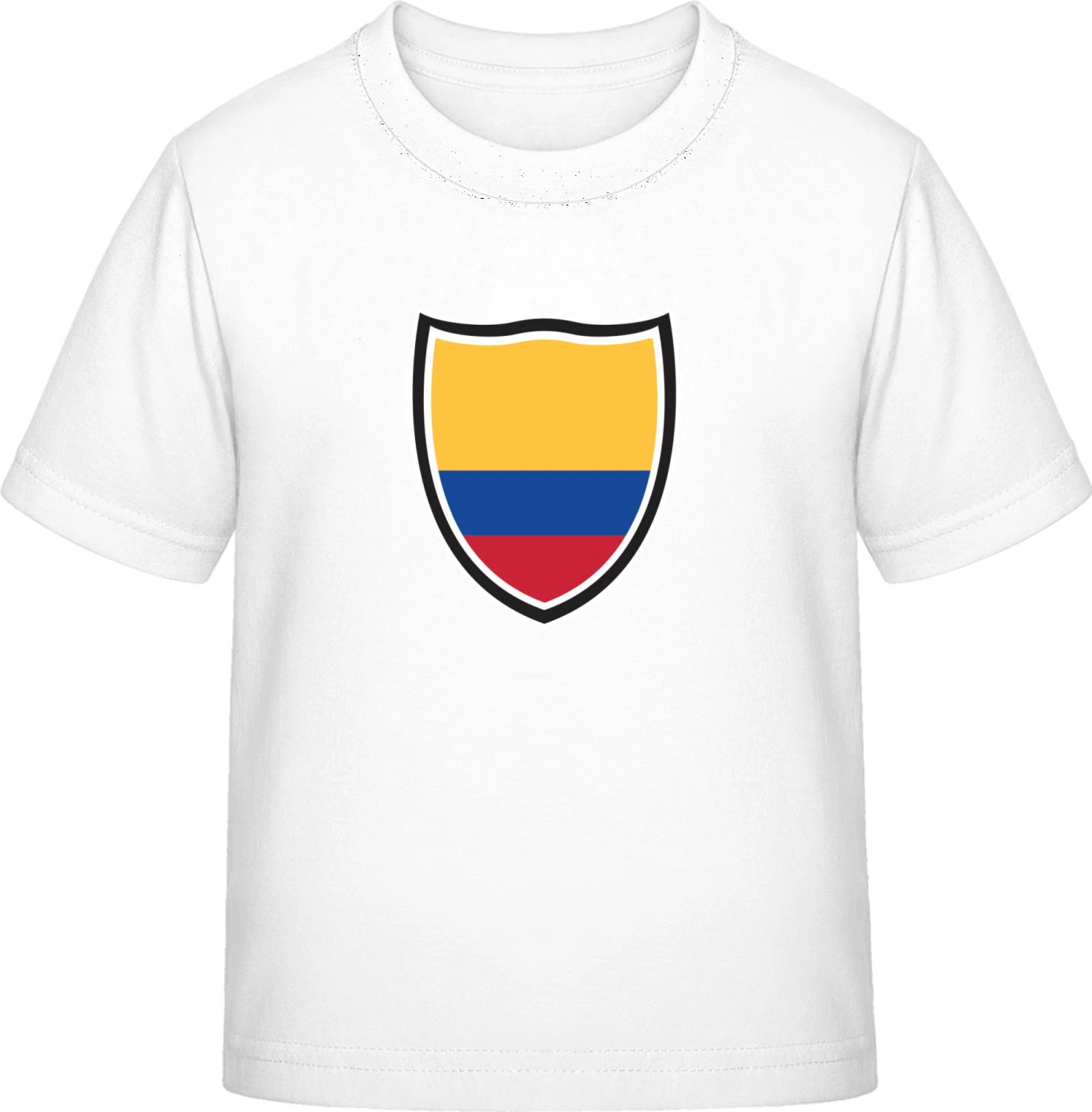 Colombia Flag Shield - White Exact 190 Kids - Front