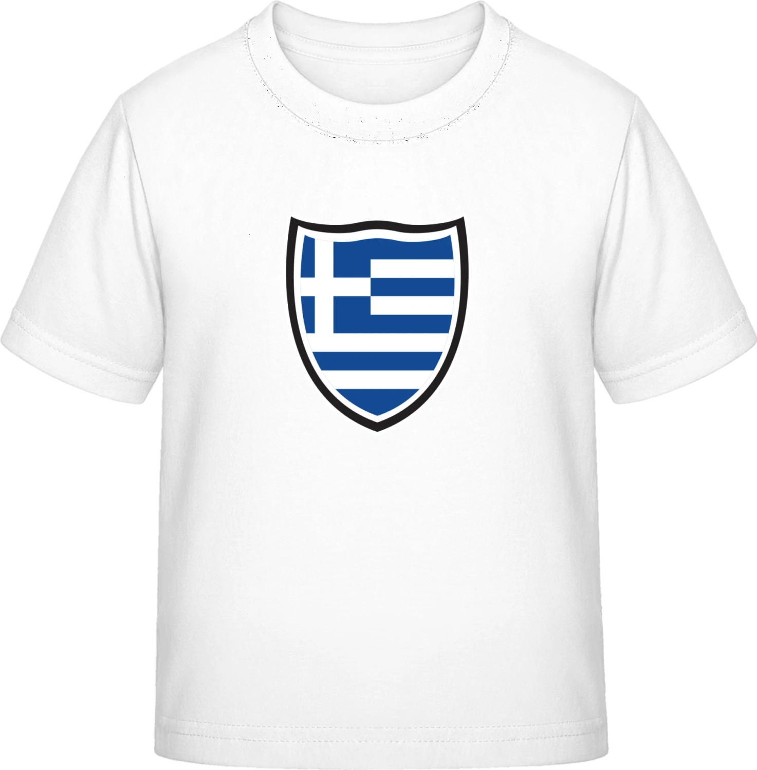 Greece Shield Flag - White Exact 190 Kids - Front