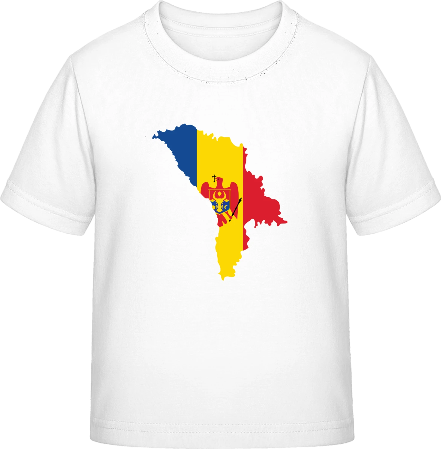 Moldova Map Crest - White Exact 190 Kids - Front