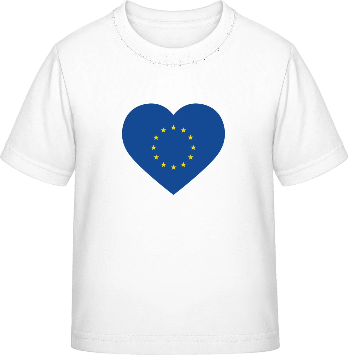 EU Europe Heart Flag - White Exact 190 Kids - Front