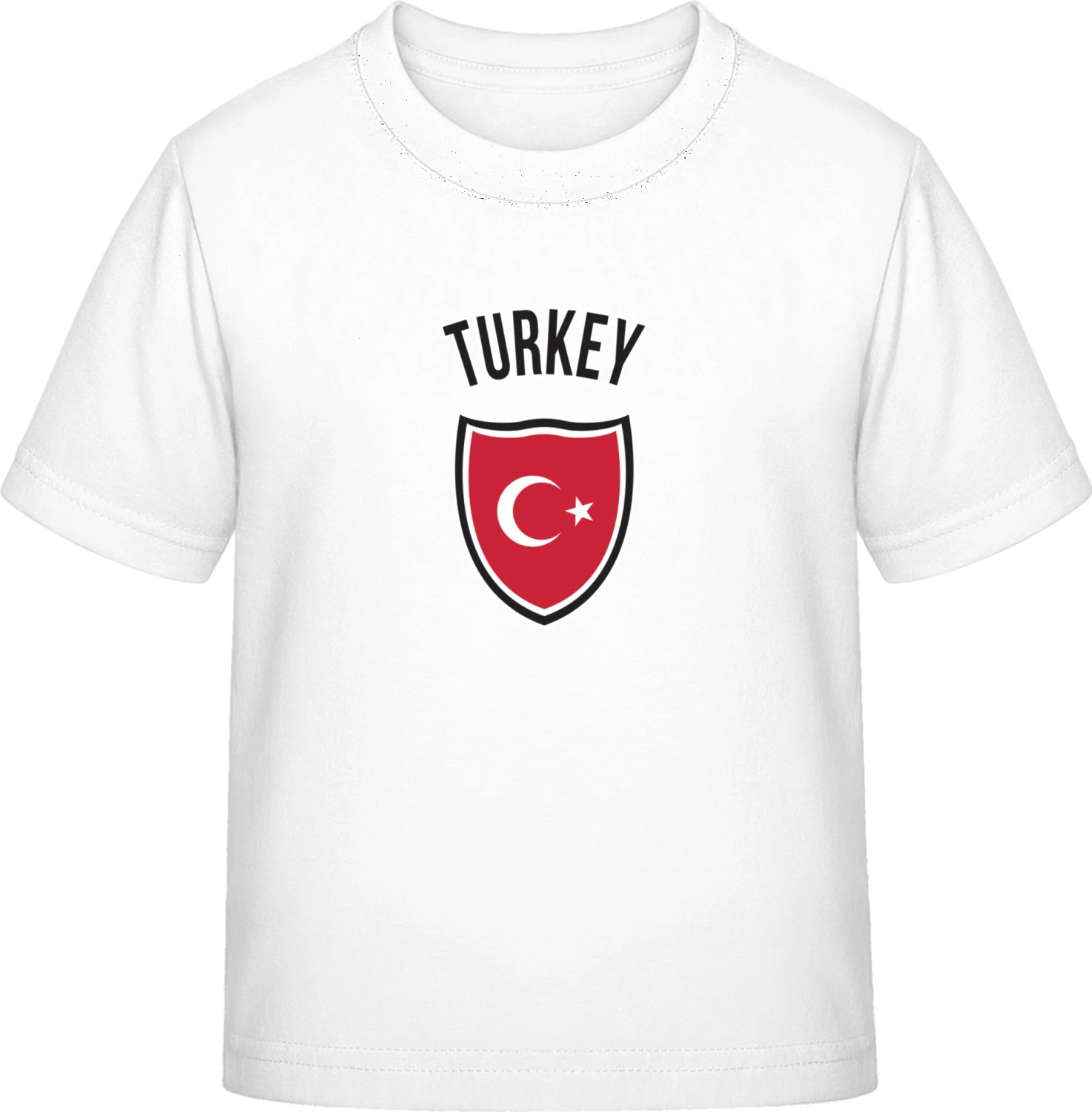 Turkey Flag Shield - White Exact 190 Kids - Front