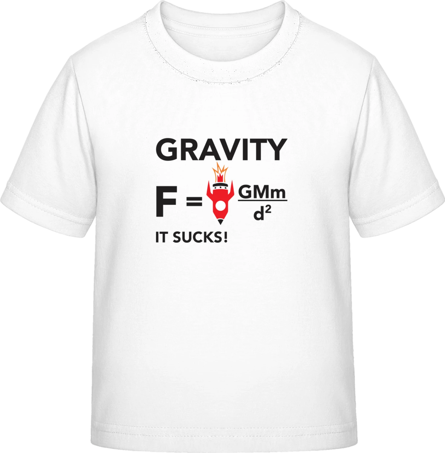 Gravity It Sucks - White Exact 190 Kids - Front