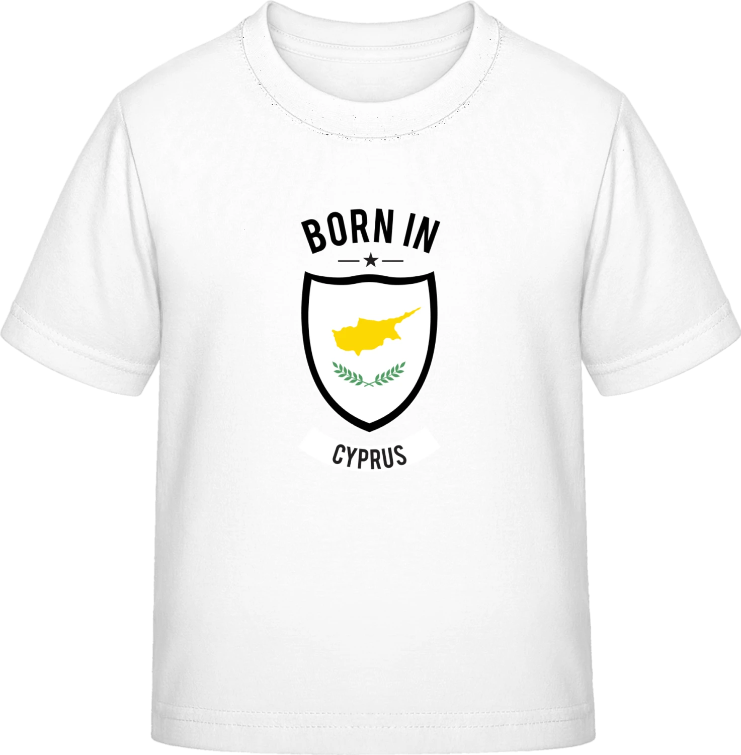 Born in Cyprus - White Exact 190 Kids - Front