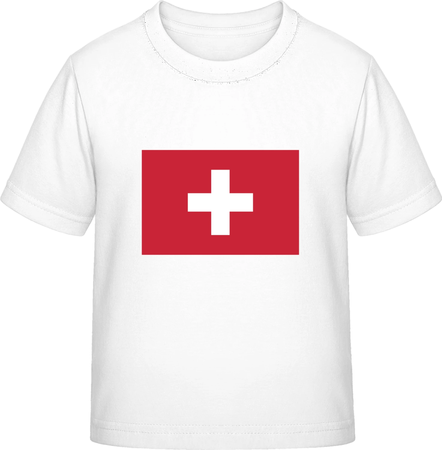 Swiss Flag - White Exact 190 Kids - Front