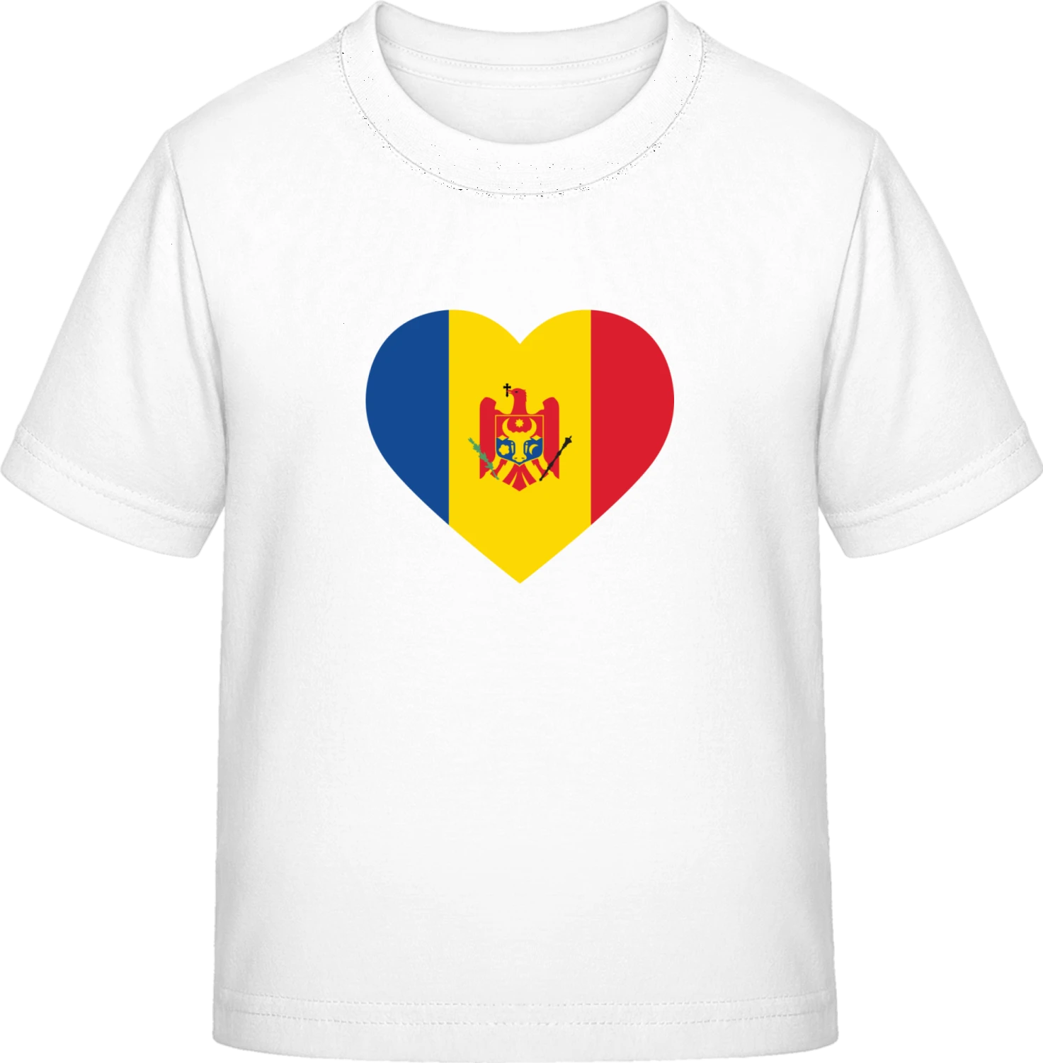 Moldova Heart Flag - White Exact 190 Kids - Front