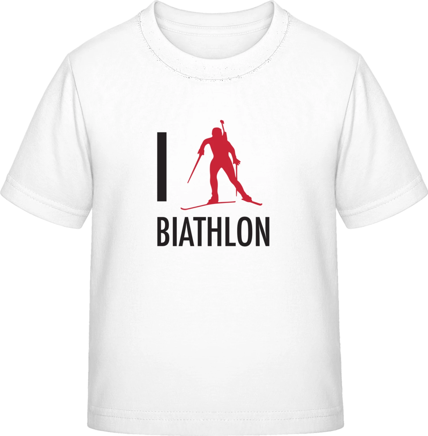 I Love Biathlon - White Exact 190 Kids - Front