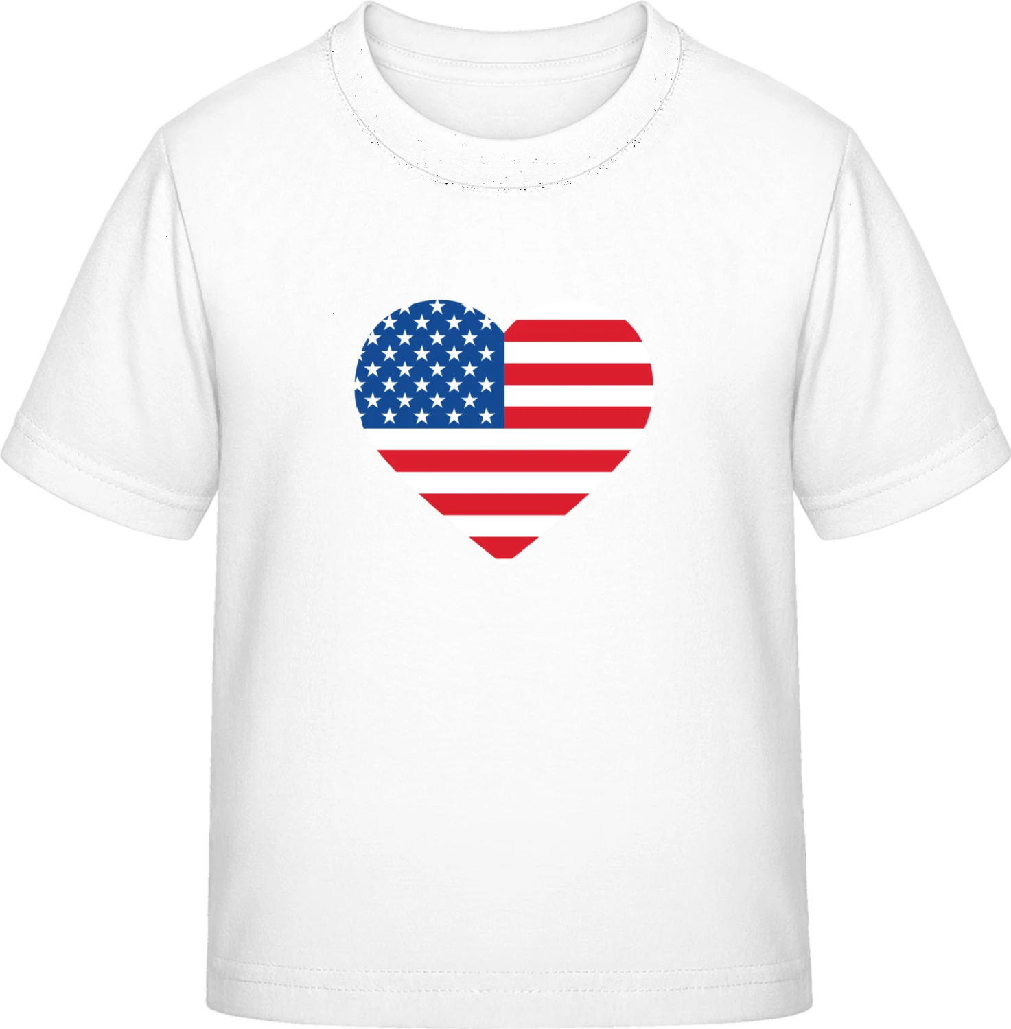 USA Heart Flag - White Exact 190 Kids - Front