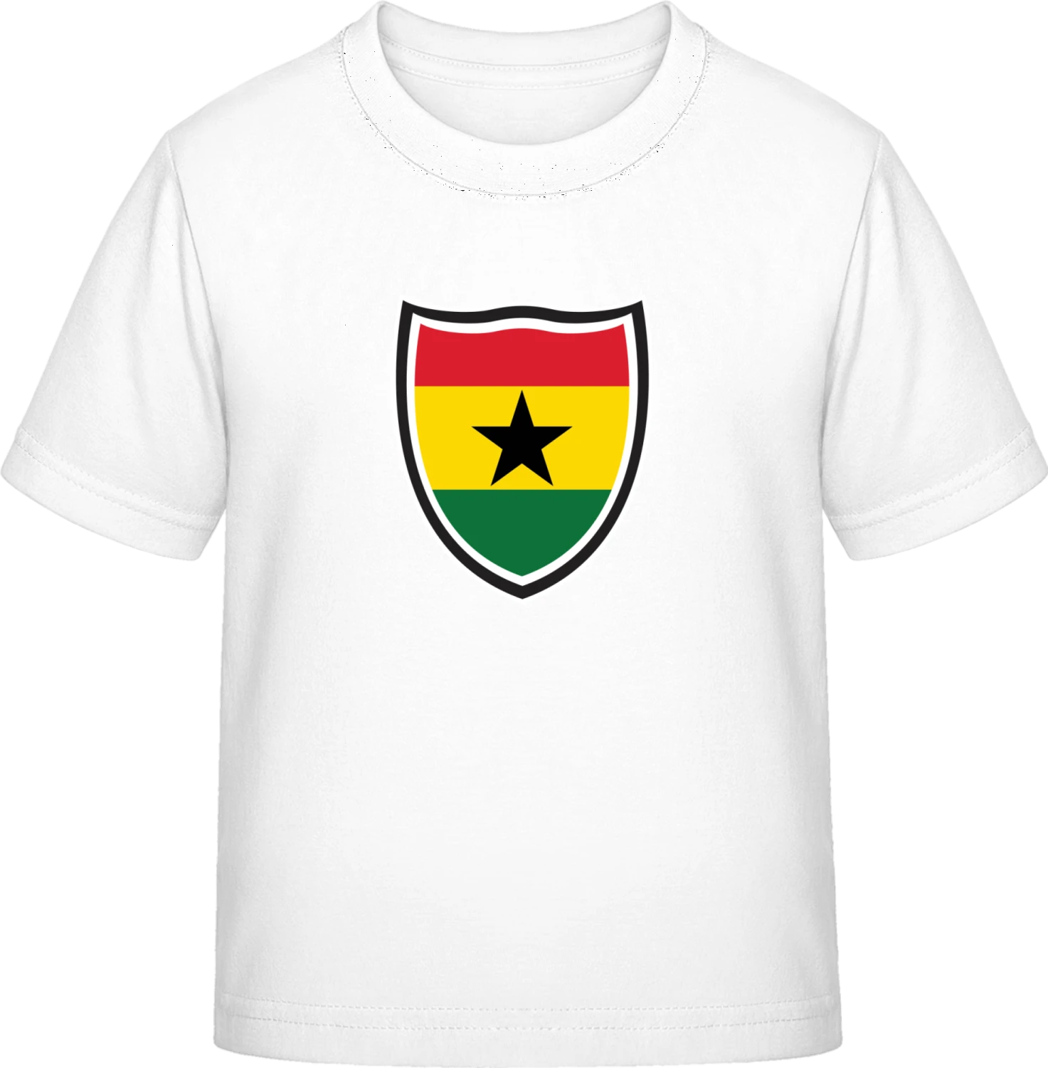 Ghana Flag Shield - White Exact 190 Kids - Front