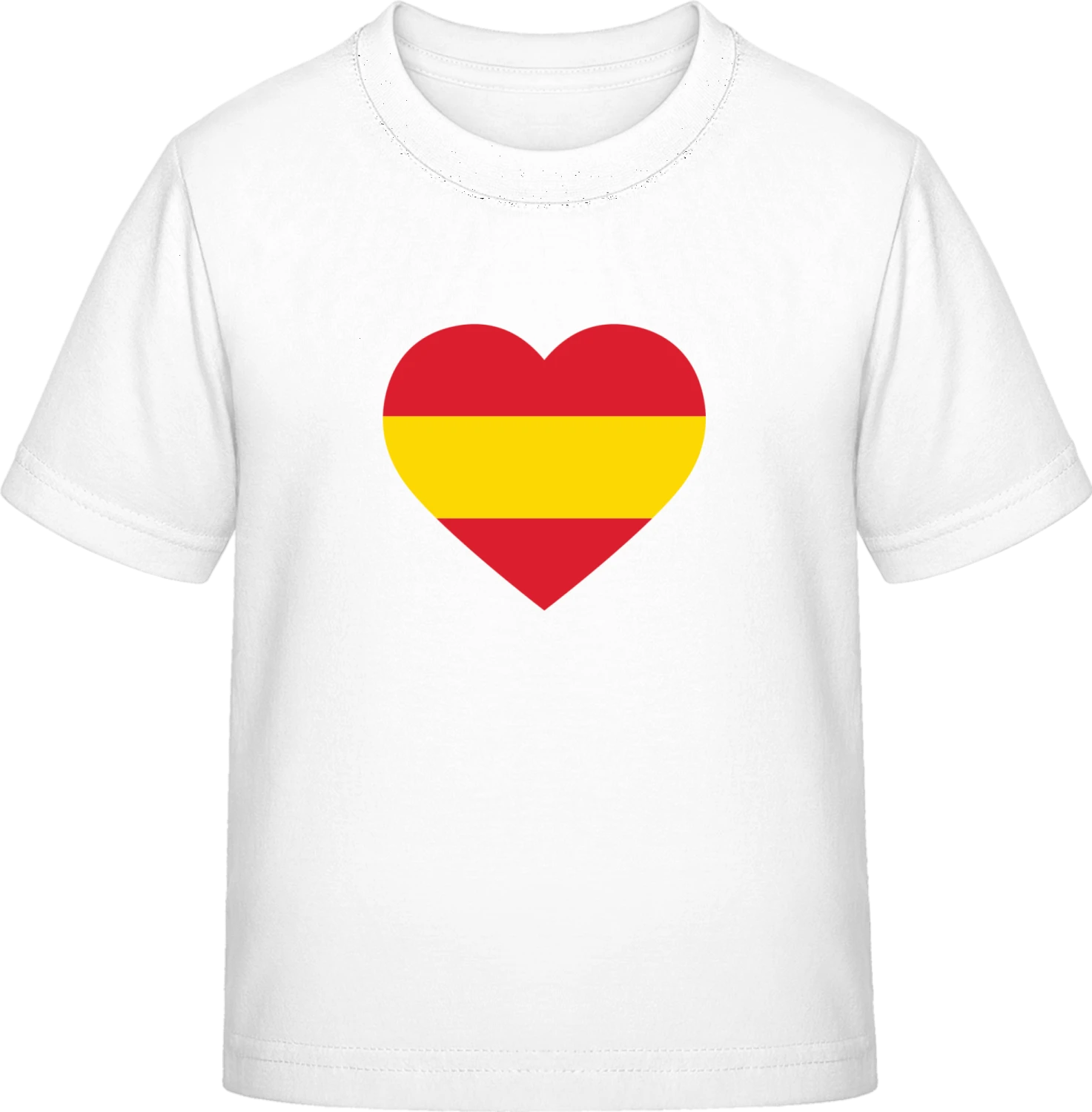 Spain Heart Flag - White Exact 190 Kids - Front