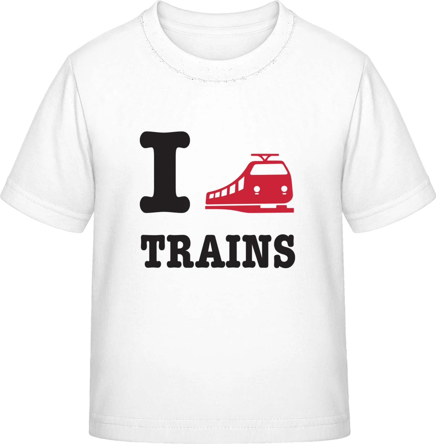 I Love Trains - White Exact 190 Kids - Front