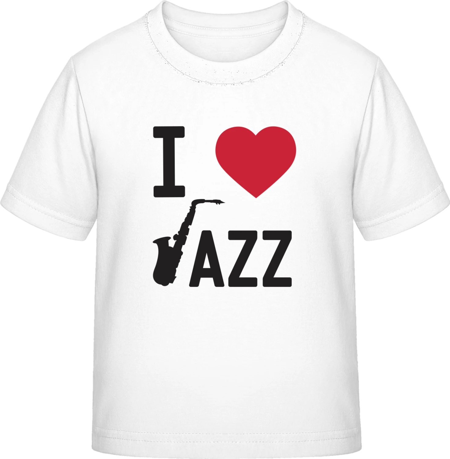 I Love Jazz - White Exact 190 Kids - Front