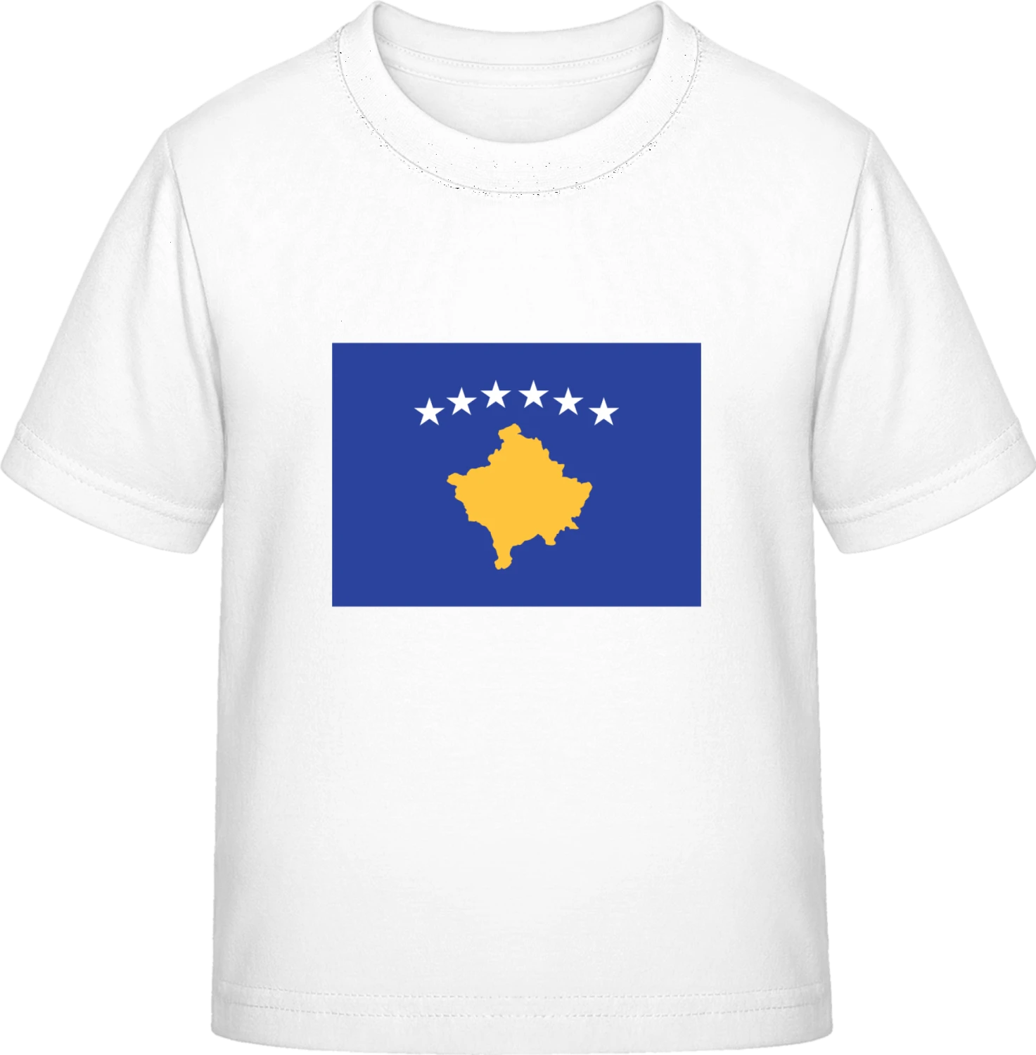 Kosovo Flag - White Exact 190 Kids - Front