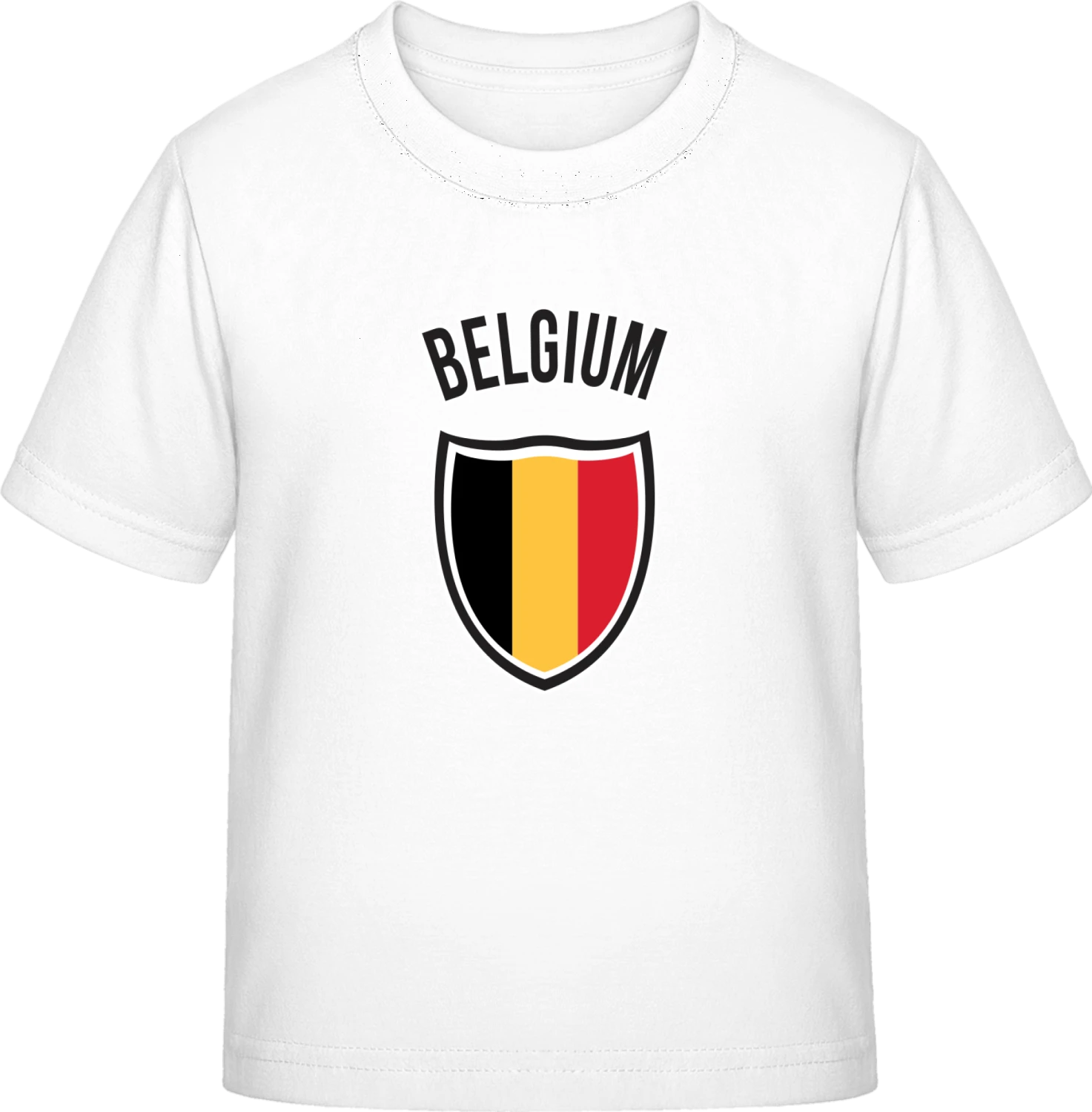 Belgium Flag Shield - White Exact 190 Kids - Front